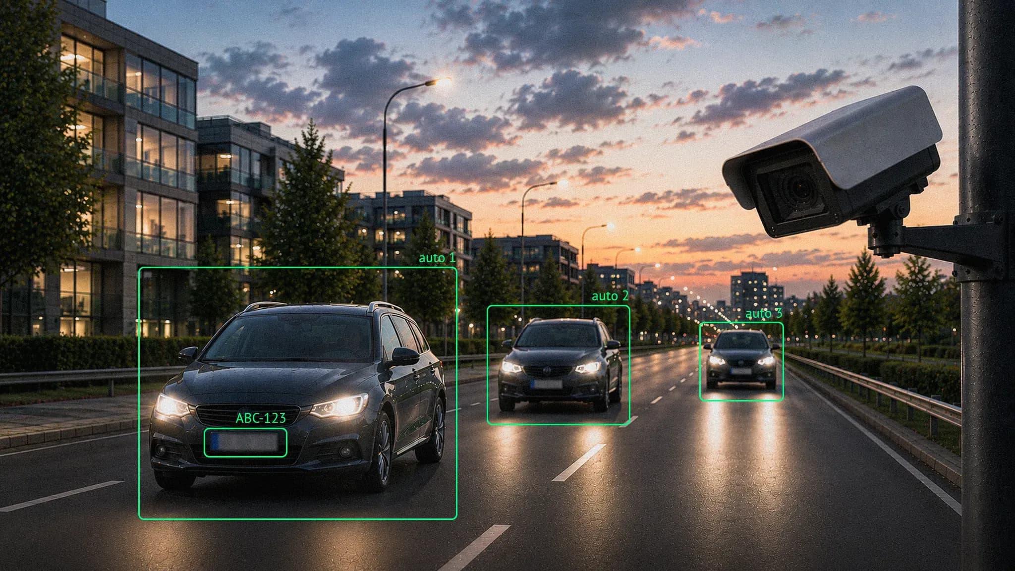 Pindora konenäkö autojen ja rekisterikilven tunnistus